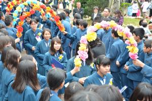 桑江中学校花道の様子