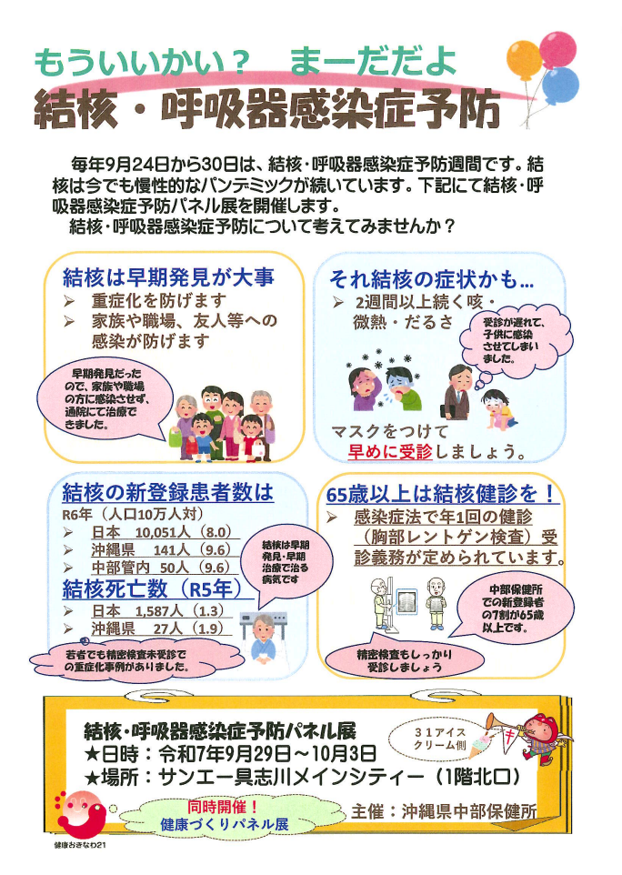 沖縄県中部保健所パネル展チラシ