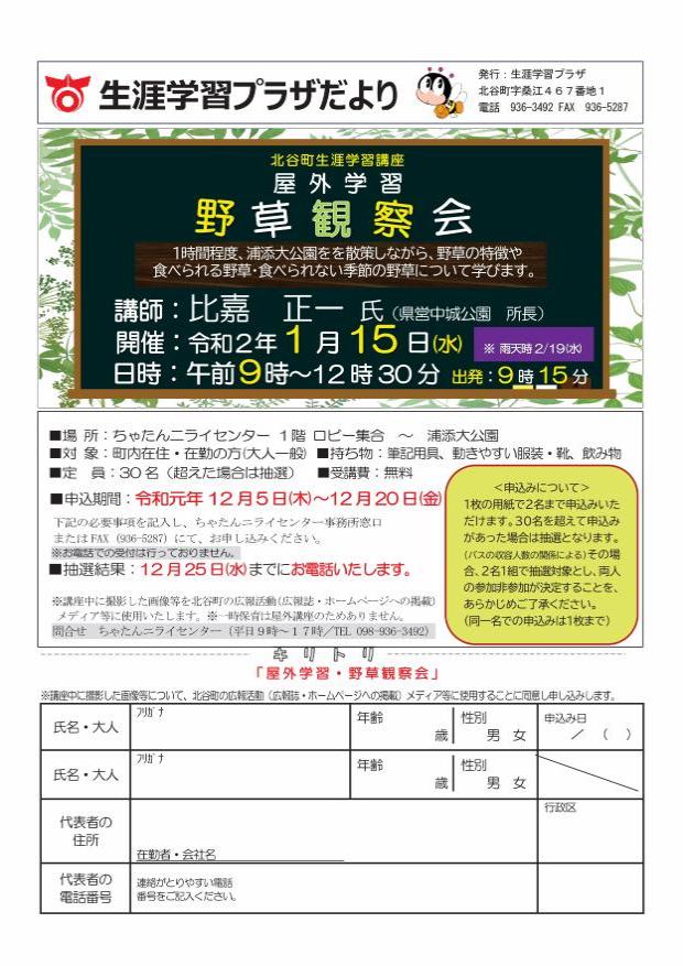 2019屋外学習・野草観察会